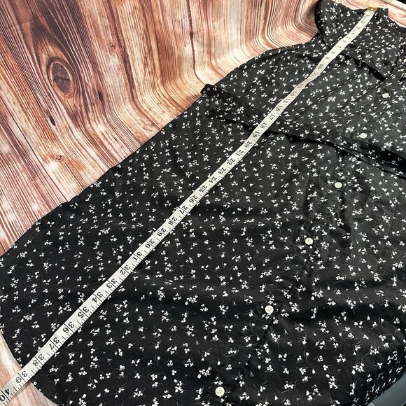 Old Navy Size X Large Black White Floral Cap Sleeve Ruffle Button Shirt Dress - Picture 6 of 9